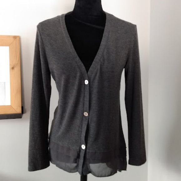 Grey Papillon Women's Cardigan Sweater size XS - Picture 1 of 8